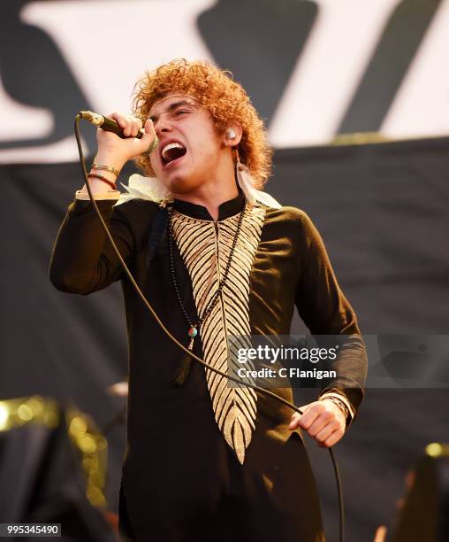 Josh Kiszka of Greta Van Fleet performs during the 51st Festival d'ete de Quebec on July 9, 2018 in Quebec City, Canada.