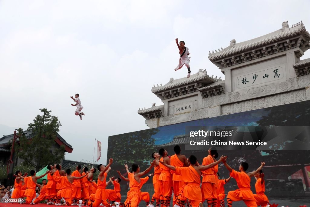 Martial Arts Performance At Shaolin Temple In Henan