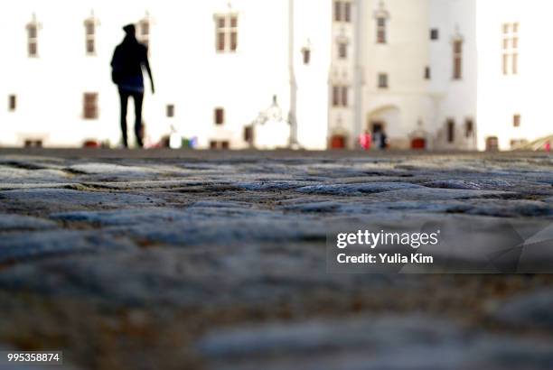 inner square of castle in nantes down view - castle square stock pictures, royalty-free photos & images