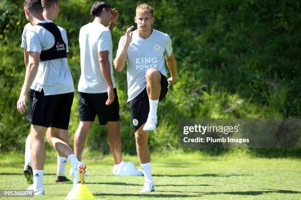 Marc Albrighton during the Leicester City pre-season training camp on July 10, 2018 in Evian, France.