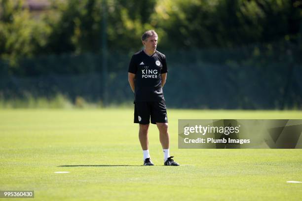 Manager Claude Puel during the Leicester City pre-season training camp on July 10, 2018 in Evian, France.