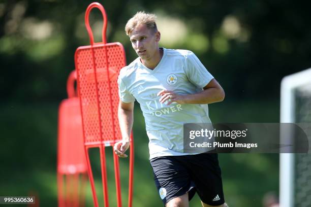 Marc Albrighton during the Leicester City pre-season training camp on July 10, 2018 in Evian, France.