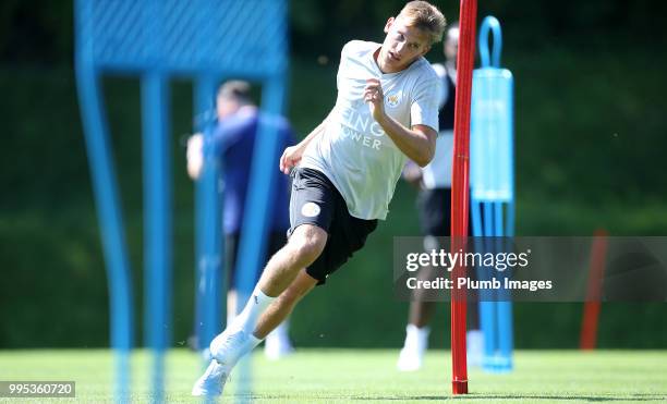 Marc Albrighton during the Leicester City pre-season training camp on July 10, 2018 in Evian, France.