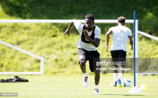 Daniel Amartey during the Leicester City pre-season training camp on July 10, 2018 in Evian, France.