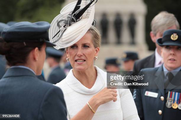 Sophie, Countess of Wessex attends the RAF 100 ceremony on Horse Guards Parade on July 10, 2018 in London, England. A centenary parade and a flypast...
