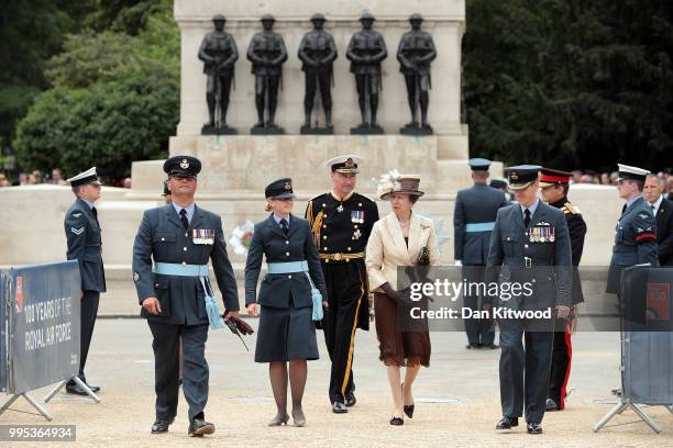 Princess Anne, Princess Royal attends the RAF 100 ceremony on Horse Guards Parade on July 10, 2018 in London, England. A centenary parade and a...