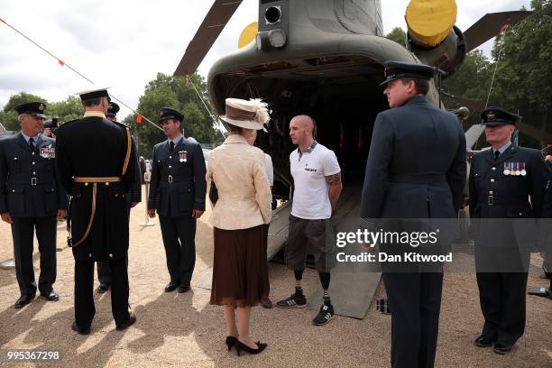 Princess Anne, Princess Royal attends the RAF 100 ceremony on Horse Guards Parade on July 10, 2018 in London, England. A centenary parade and a...