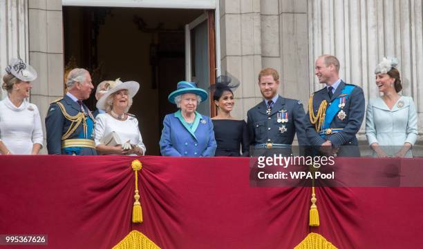 Sophie, Countess of Wessex, Prince Charles, Prince of Wales, Camilla, Duchess of Cornwall, Queen Elizabeth II, Meghan, Duchess of Sussex, Prince...