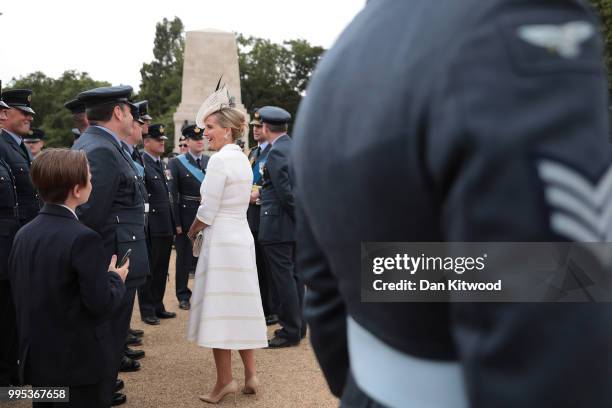 Sophie, Countess of Wessex attends the RAF 100 ceremony on Horse Guards Parade on July 10, 2018 in London, England. A centenary parade and a flypast...