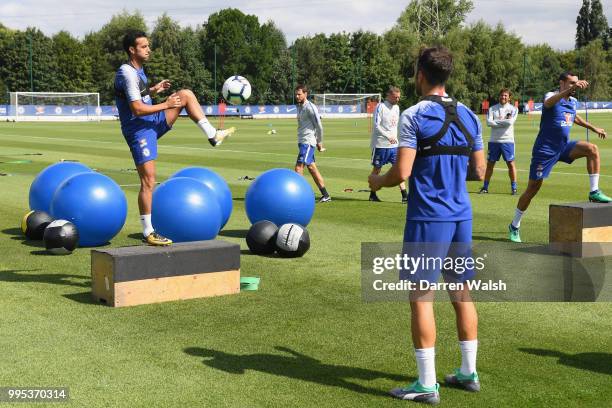 Pedro of Chelsea during a training session at Chelsea Training Ground on July 10, 2018 in Cobham, England.