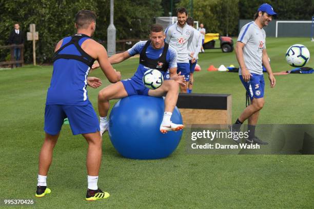 Ross Barkley of Chelsea during a training session at Chelsea Training Ground on July 10, 2018 in Cobham, England.