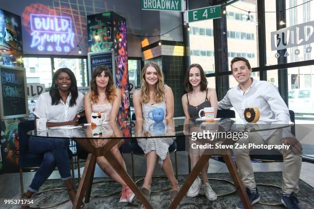 Brittany Jone-Cooper, Shannon Coffey, Chelsea Frei, Ali Kolbert and Lukas Thimm attend Build Brunch at Build Studio on July 10, 2018 in New York City.