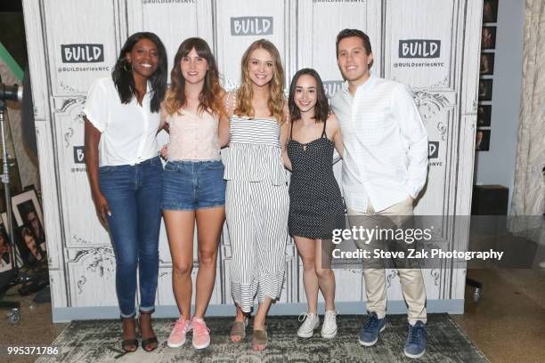 Brittany Jone-Cooper, Shannon Coffey, Chelsea Frei, Ali Kolbert and Lukas Thimm attend Build Brunch at Build Studio on July 10, 2018 in New York City.