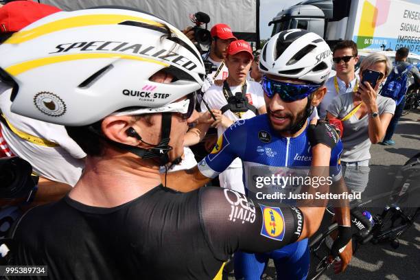 Arrival / Fernando Gaviria of Colombia and Team Quick-Step Floors / Yves Lampaert of Belgium and Team Quick-Step Floors / Celebration / during the...