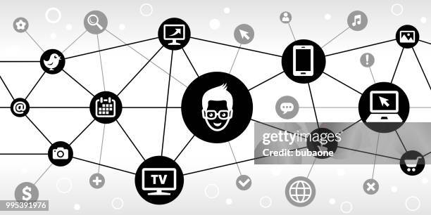 student internet communication technology triangular node pattern background - wireframe face stock illustrations