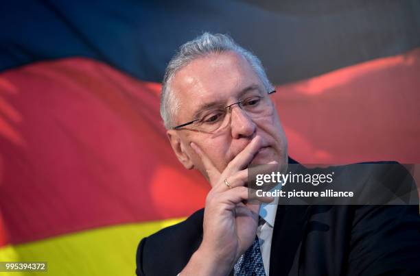 Bavarian interior minister Joachim Herrmann attends a meeting of the CSU leadership in Munich, Germany, 25 September 2017. Photo: Sven Hoppe/dpa