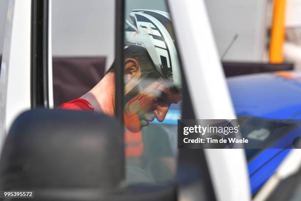 Tiesj Benoot of Belgium and Team Lotto Soudal / Crash / Injury / during the 105th Tour de France 2018, Stage 4 a 195km stage from La Baule to Sarzeau...