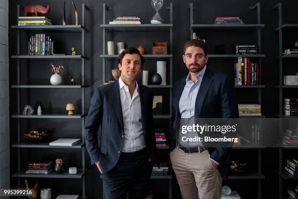 Chris Kelly, co-founder and chief innovation officer of Convene, and Ryan Simonetti, co-founder and chief executive officer of Convene, right, stand...