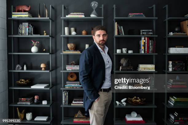 Ryan Simonetti, co-founder and chief executive officer of Convene, stands for a photograph at the company's flagship workspace in New York, U.S., on...