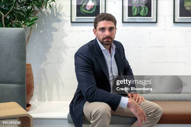 Ryan Simonetti, co-founder and chief executive officer of Convene, sits for a photograph at the company's flagship workspace in New York, U.S., on...