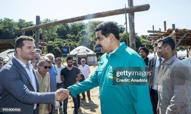 Venezuelan President Nicolas Maduro visits the set of famous Turkish TV show "Dirilis Ertugrul", which is broadcasted in 65 other countries, in...