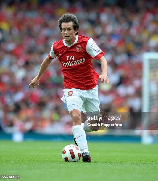 Tomas Rosicky of Arsenal in action during the Emirates Cup match between Arsenal and Celtic at the Emirates Stadium on August 1, 2010 in London,...