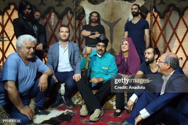 Venezuelan President Nicolas Maduro and his wife Cilia Flores visit the set of famous Turkish TV show "Dirilis Ertugrul", which is broadcasted in 65...