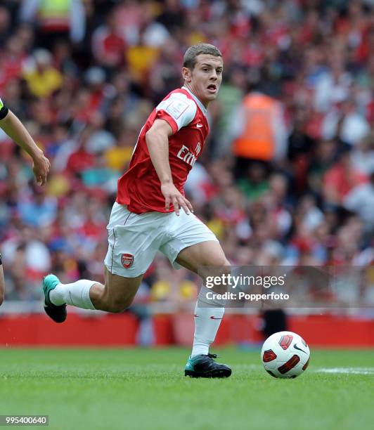 Jack Wilshere of Arsenal in action during the Emirates Cup match between Arsenal and Celtic at the Emirates Stadium on August 1, 2010 in London,...