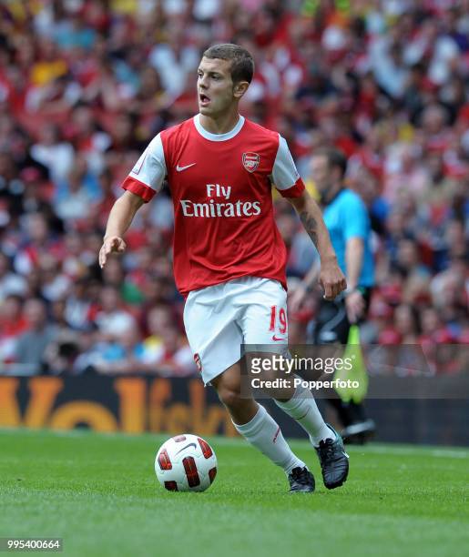 Jack Wilshere of Arsenal in action during the Emirates Cup match between Arsenal and Celtic at the Emirates Stadium on August 1, 2010 in London,...