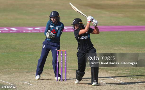 New Zealand's Sophie Devine during the Second One Day International Women's match at the 3aaa County Ground, Derby.