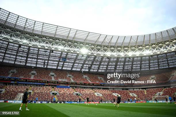 General view inside the stadium during the Croatia Training Session at the Luzhniki Stadium on July 10, 2018 in Moscow, Russia.