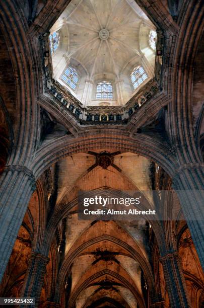 inside the cathedral in barcelona - almut albrecht stockfoto's en -beelden