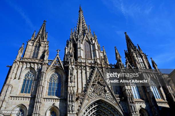 the cathedral in barcelona - almut albrecht stockfoto's en -beelden