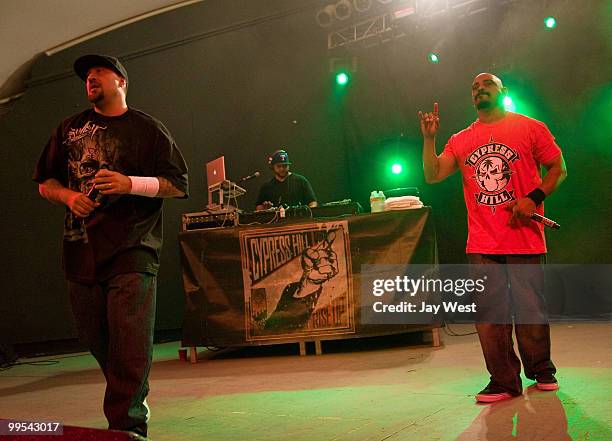 Real and Sen Dog of Cypress Hill perform at Stubb's BBQ on May 13, 2010 in Austin, Texas.