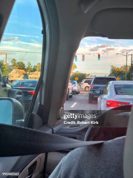 cars in traffic in bethany beach delaware - bethany beach stock pictures, royalty-free photos & images