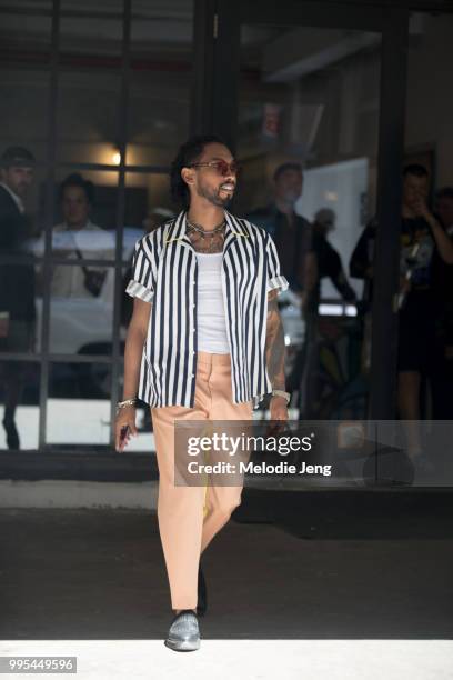 Miguel attends Carlos Campos during New York Fashion Week Mens Spring/Summer 2019 on July 9, 2018 in New York City.