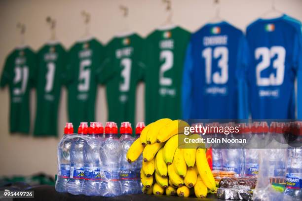 Cork , Ireland - 10 July 2018; Water and fruit used for energy in the dressing room prior to the UEFA Champions League 1st Qualifying Round First Leg...