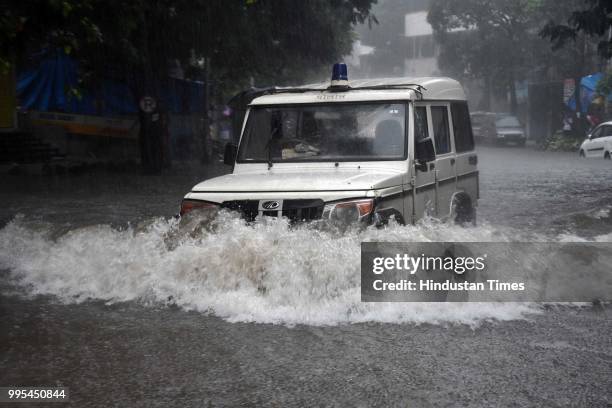 Water logging near vandana cinema on July 9, 2018 in Thane, India. Indias financial capital and its surrounding districts were in for another rude...