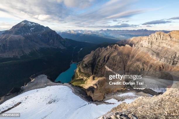 from the valley of the ten peaks - valley of the ten peaks stock pictures, royalty-free photos & images