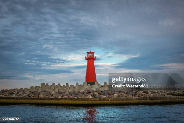 poland, gdansk bay, view to old lighthouse - gdansk poland bildbanksfoton och bilder