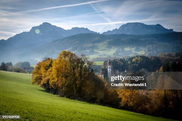 germany, bavaria, berchtesgadener land, view to hoeglwoerth abbey - ベルヒテスガーデンアルプス ストックフォトと画像