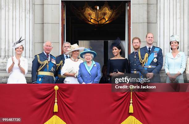 Prince Charles, Prince of Wales, Prince Andrew, Duke of York, Camilla, Duchess of Cornwall, Queen Elizabeth II, Meghan, Duchess of Sussex, Prince...