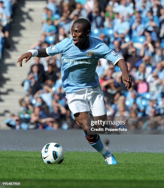 Shaun Wright-Phillips of Manchester City in action during the Barclays Premier League match between Manchester City and Blackburn Rovers at the City...