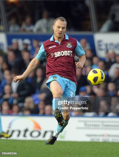 Lars Jacobsen of West Ham United in action during the Barclays Premier League match between Birmingham City and West Ham United at St Andrews on...