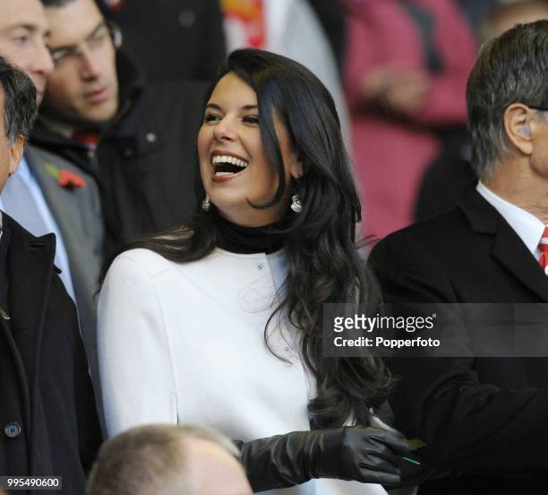 Linda Pizzuti, the wife of Liverpool owner John W Henry before the Barclays Premier League match between Liverpool and Chelsea at Anfield on November...