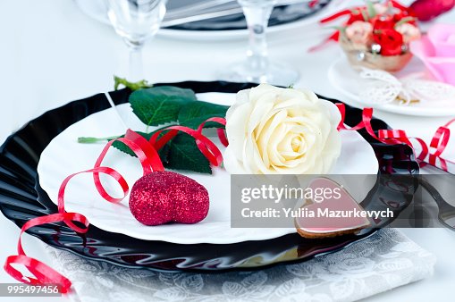 Romantic table setting Romantic table setting