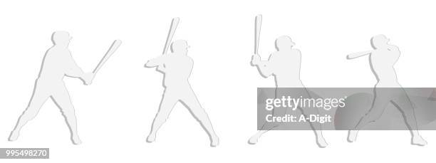 paper cut baseball batter - baseball batter stock illustrations