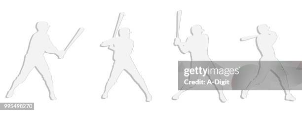 paper cut baseball batter - fast form stock illustrations