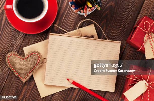 valentines day heart, coffee, gifts and notepad - animal internal organ stock pictures, royalty-free photos & images