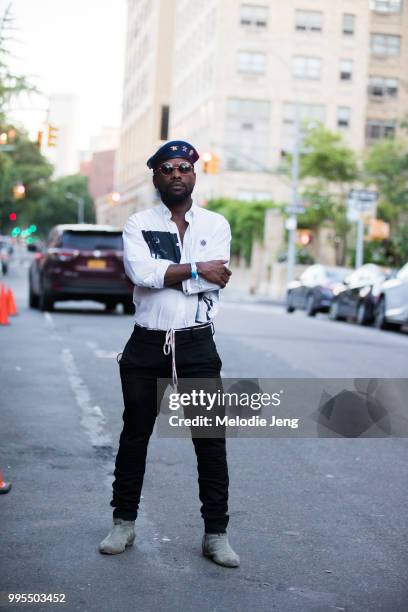 Guest during New York Fashion Week Mens Spring/Summer 2019 on July 9, 2018 in New York City.